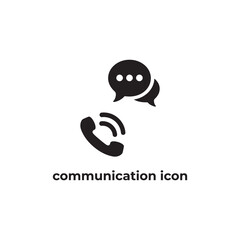 simple black communication flat design icon template