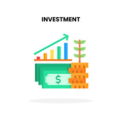 Investment icon. Vector illustration on white background.