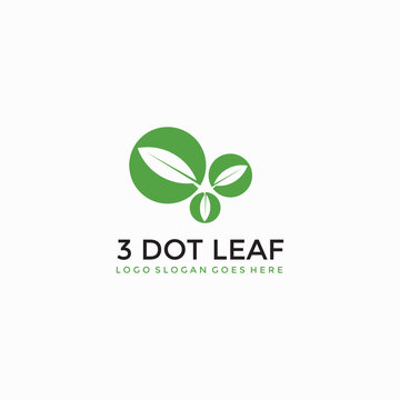 3 dot leaf green logo vector image