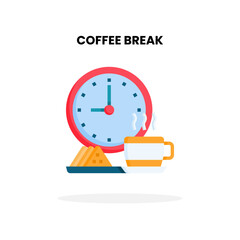 Coffee Break icon. Vector illustration on white background.