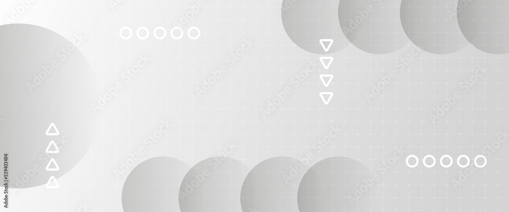 Poster trendy geometric background with transparent spheres and linear elements
