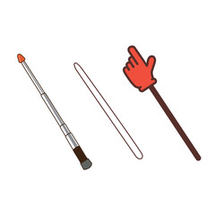 いろいろな指し棒のイラストセット