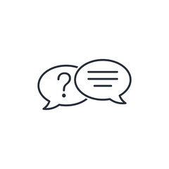 Comment on the answer. Vector linear icon isolated on white background.