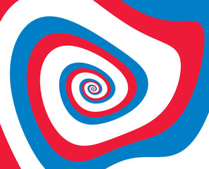 Artistic spiral shape. Vector drawing Russian flag colors