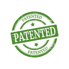 Patented old grunge stamp vector illustration. Patented stamp. Patented icon. Patented rubber imprint.