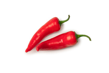 Red hot chili pepper isolated on a white background.