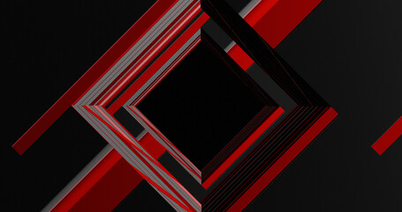 Render with red and black border of their rhombus and lines