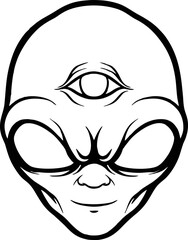 Satanic Alien Head Silhouette Vector illustrations for your work Logo, mascot merchandise t-shirt, stickers and Label designs, poster, greeting cards advertising business company or brands.