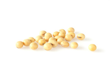 Soybeans isolated on white background.