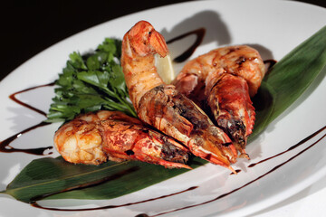 grilled shrimp on a plate