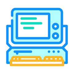 computer pc retro gadget color icon vector. computer pc retro gadget sign. isolated symbol illustration
