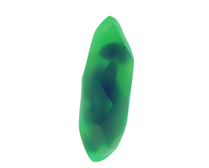 Translucent gradient crystal isolated on white. 3D rendering.