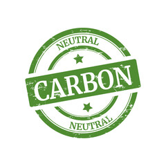 Carbon neutral green stamp isolated on white background