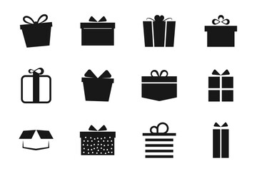 Set of Christmas gift box vectors icon
