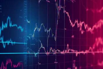 3d illustration of financial stock market graph , market online business concept