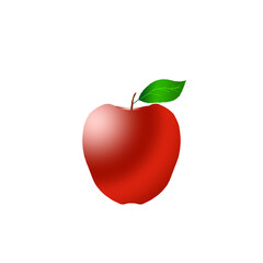 Fototapeta premium red apple with leaf