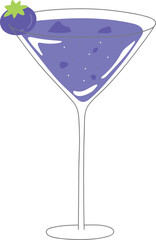 Stylized Blueberry Juice Drawing Illustration