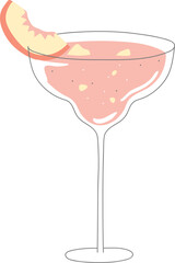 Stylized Peach Juice Drawing Illustration