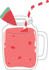 Stylized Watermelon Juice Drawing Illustration