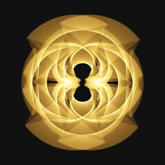 Elegant Fractal pattern, Sacred Geometry, Mysterious mandala pattern, Colorful icon, profile image,black,golden