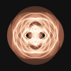 Elegant Fractal pattern, Sacred Geometry, Mysterious mandala pattern, Colorful icon, profile image,black,metal