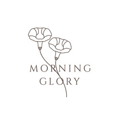 MORNING GLORY FLOWER LINE LOGO DESIGN VECTOR ILLUSTRATION