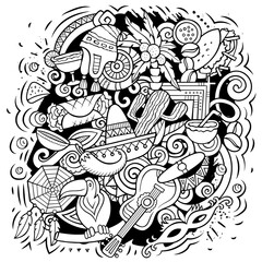 Latin America cartoon vector illustration