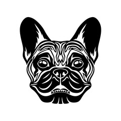 French bulldog breed dog icon on white background.