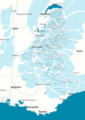 Carte des 180 stations de ski des Alpes Françaises