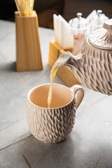 warm tea with milk and spices

