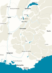 Fond de carte thématique des Alpes sans routes