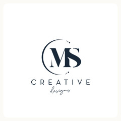 Monogram MS logo design, creative letter logo for business and company.