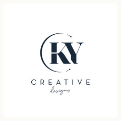 Monogram KY logo design, creative letter logo for business and company.