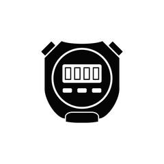 Smartwatch icon in black flat glyph, filled style isolated on white background