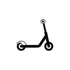Scooter icon in black flat glyph, filled style isolated on white background