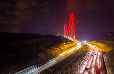 Yavuz Sultan Selim Bridge. Istanbul Bosporus view.