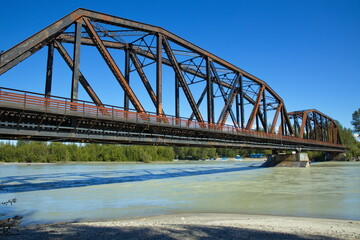 Fototapeta premium Railway bridge at Talkeetna in Alaska,United States,North America 