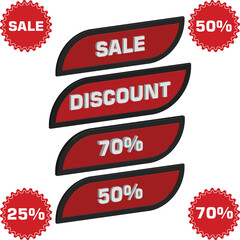 Discount sales element icon vector