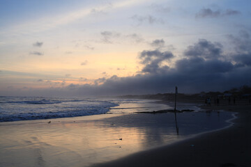 evening atmosphere on the beach at night