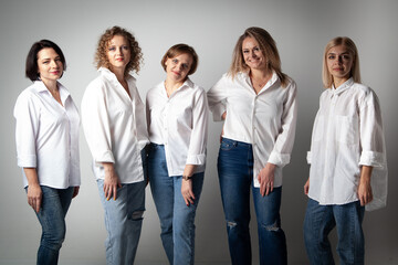 Obraz premium girls in white shirts