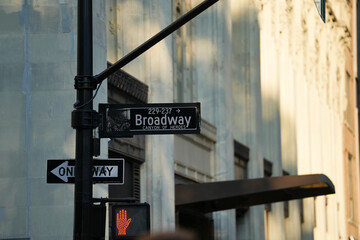 New York City, New York USA - one way. traffic sign. photo during the day.