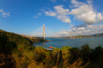 Yavuz Sultan Selim Bridge. Istanbul Bosporus view.