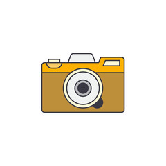 Mirrorless icon in color, isolated on white background 