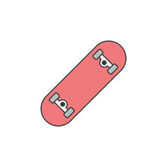 Skateboard  icon in color, isolated on white background 