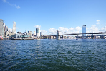 Fototapeta na wymiar New York City Midtown Manhattan panorama over the Hudson River. photo during the day.