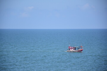 Obraz premium boat on the sea , Bangsaen Beach , Thailand