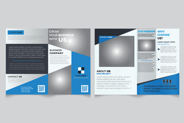 CORPORATE BUSINESS BIFOLD BROCHURE DESIGN TEMPLATE-MINIMAL SIMPLE VECTOR ILLUSTRATION FOR YOUR COMPANY
