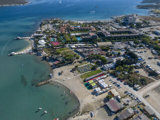 Fototapeta na wymiar Aerial shot of Alacati Surf Paradise in Turkey.