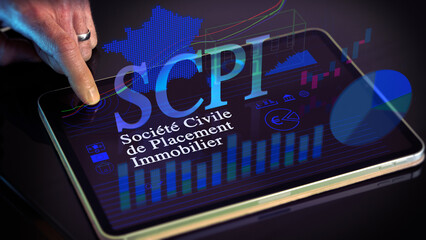 Société civile de placement immobilier SCPI. Placements immo scpi, la rentabilité, la diversification. Placer, objectif patrimonial, investissement foncier. Texte en français, langue francaise.