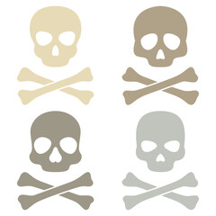 Set of Skull and Crossbones isolated on white background